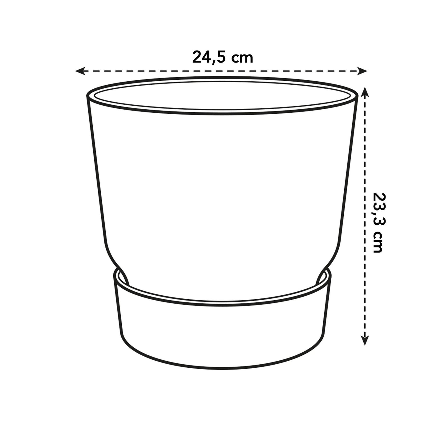 Elho Greenville Round – Moderner Pflanztopf Ø24 cm Grün