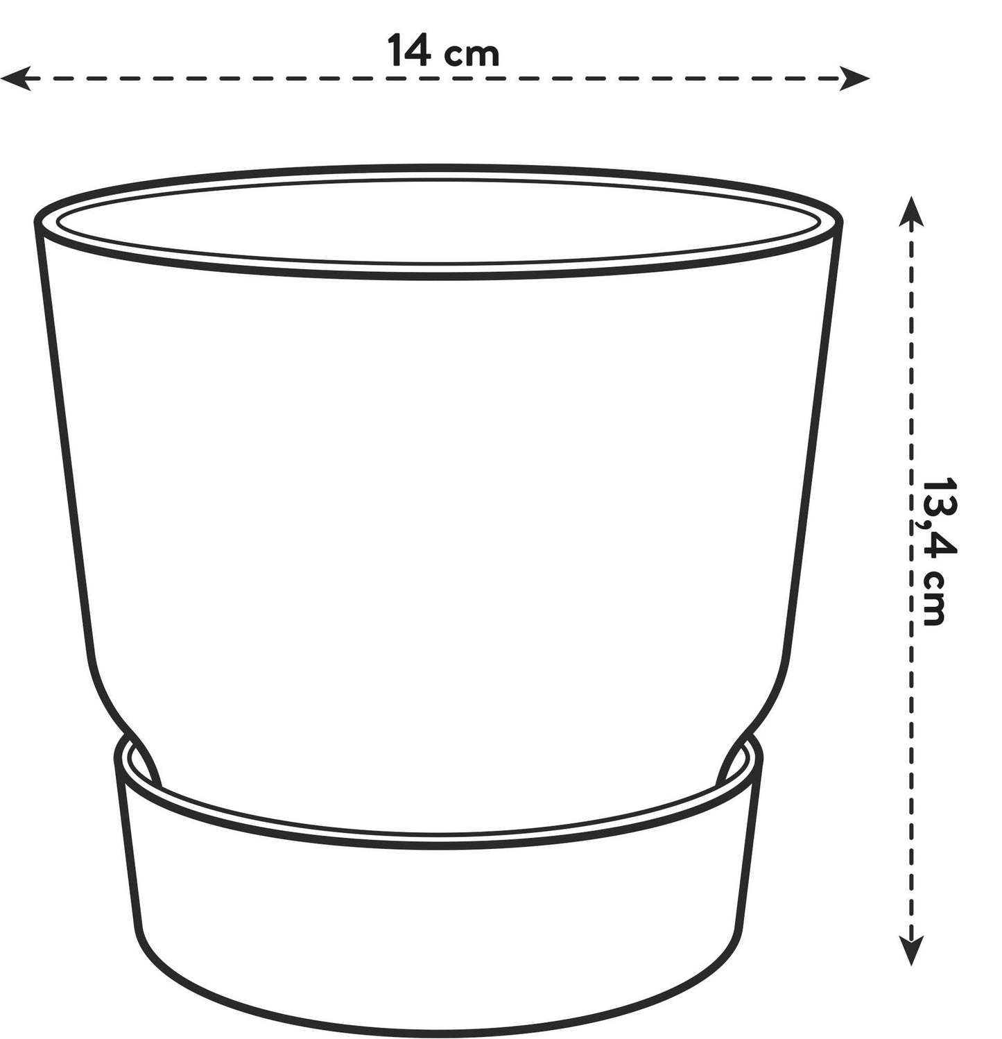 Schwarzer Pflanztopf Ø14cm – Elho Greenville Round