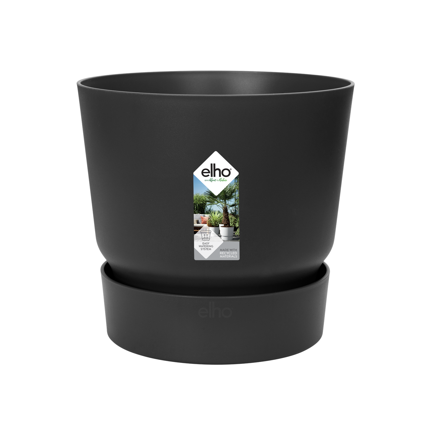 Schwarzer Pflanztopf D24 – Elho Greenville Round