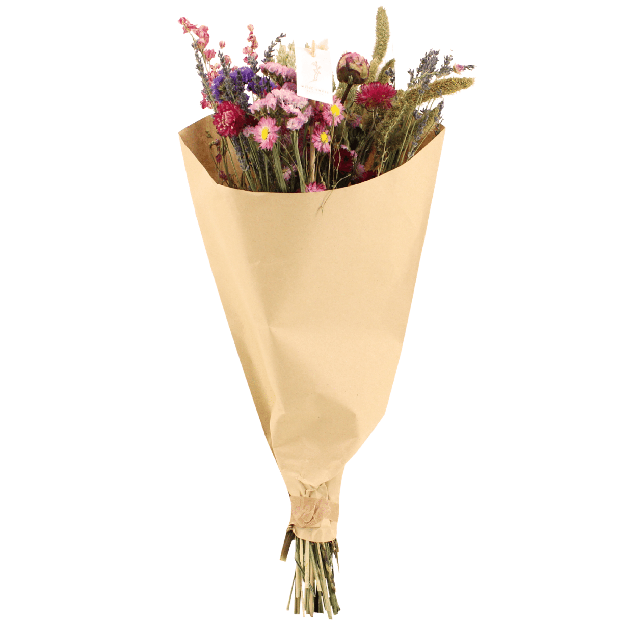 Trockenblumen Feldblumenstrauß Rosa - Ø25cm - ↕60cm