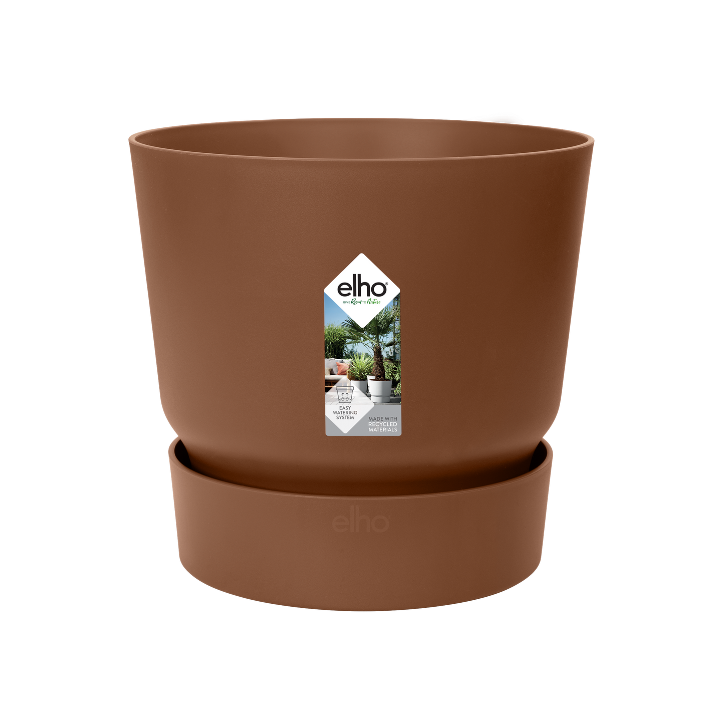 Elho Greenville Round – Brauner Pflanztopf D30