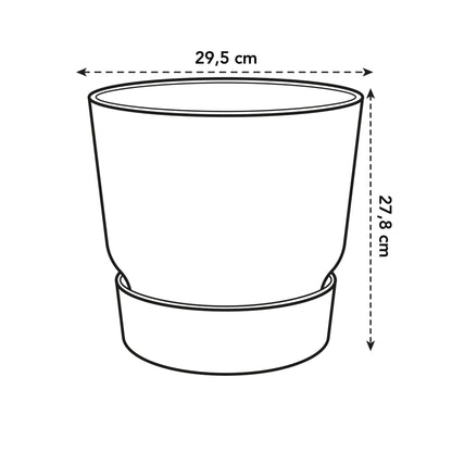 Moderner schwarzer Pflanztopf Ø30cm aus recyceltem Material