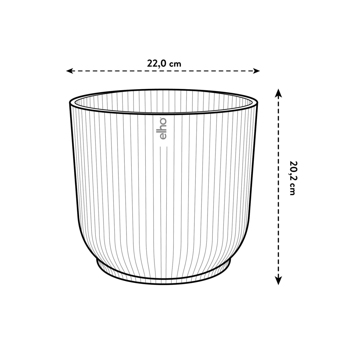 Elho Vibes Fold Round Weißer Übertopf 22 cm – Modern & Stilvoll