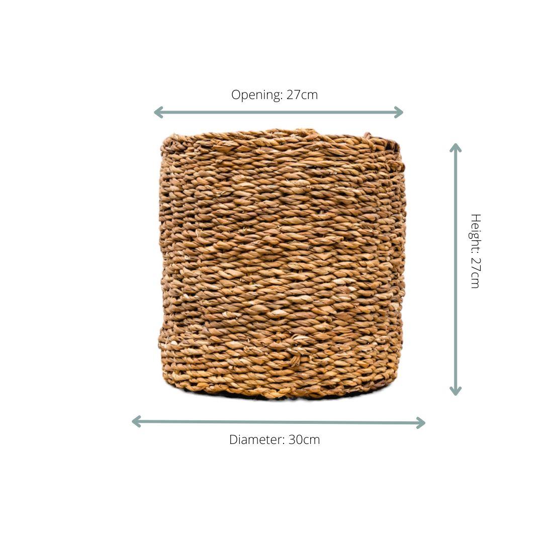 Ido Korb – Ø 30 cm, Höhe 27 cm – Naturkorb für stilvolle Aufbewahrung