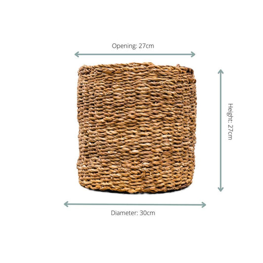 Ido Korb – Ø 30 cm, Höhe 27 cm – Naturkorb für stilvolle Aufbewahrung