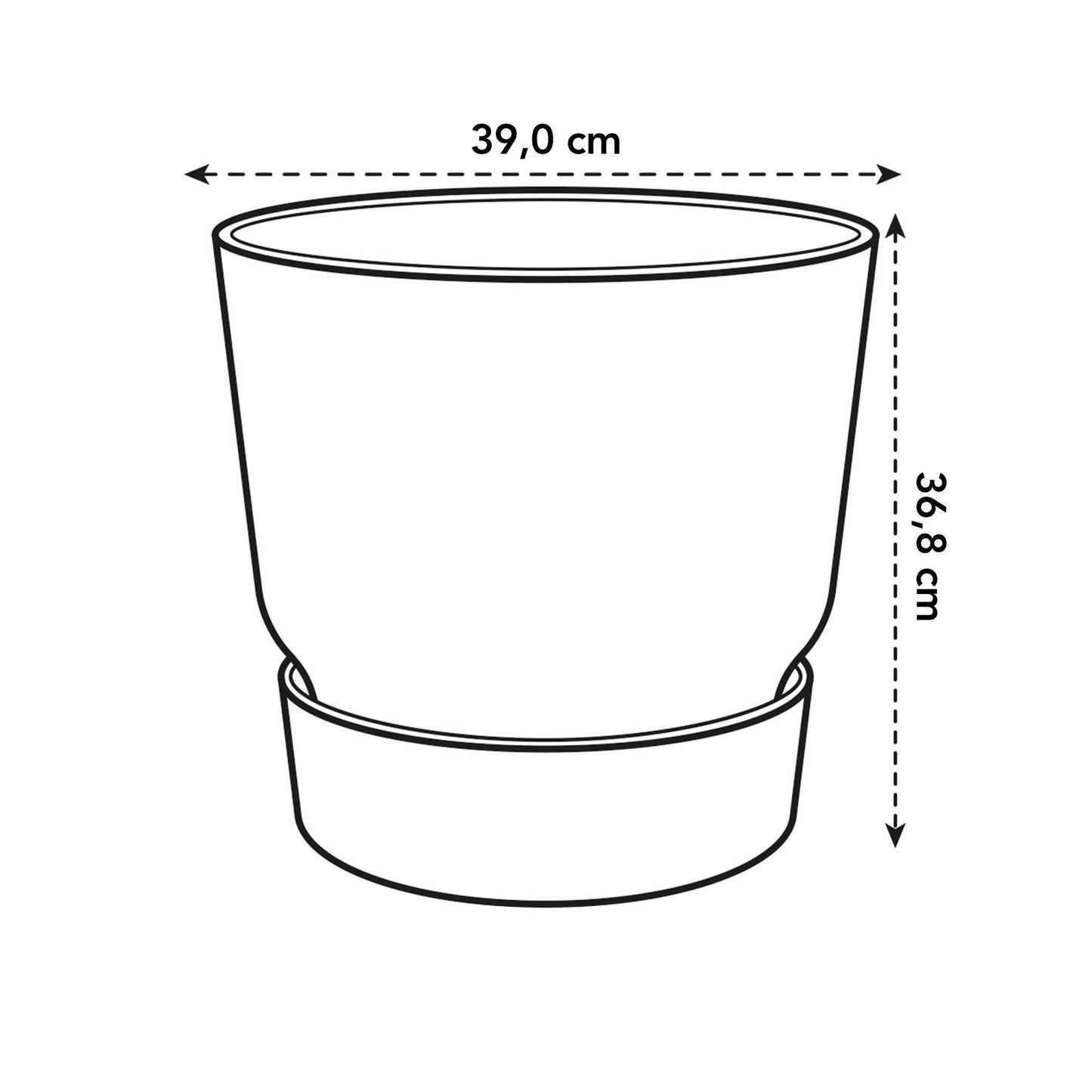 Weißer Pflanztopf Ø 39 cm – Elho Greenville Round