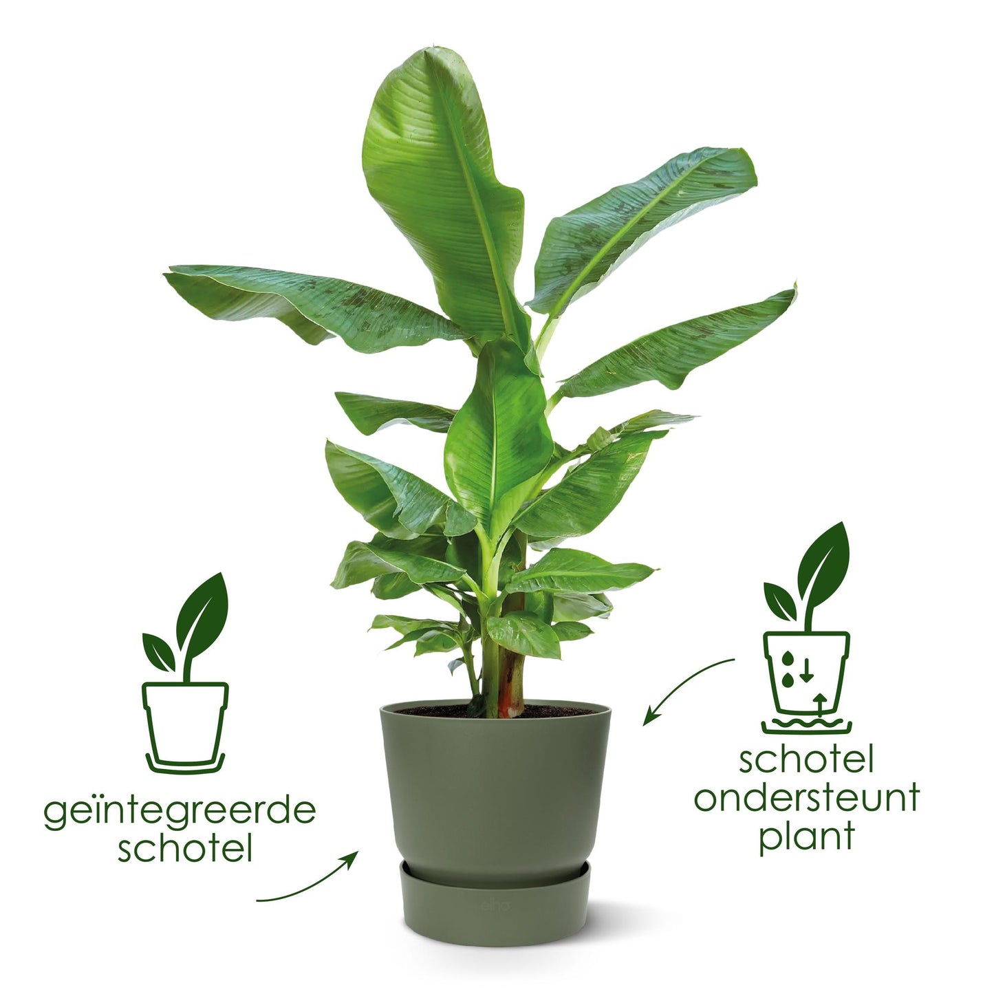 Moderner schwarzer Pflanztopf Ø30cm aus recyceltem Material