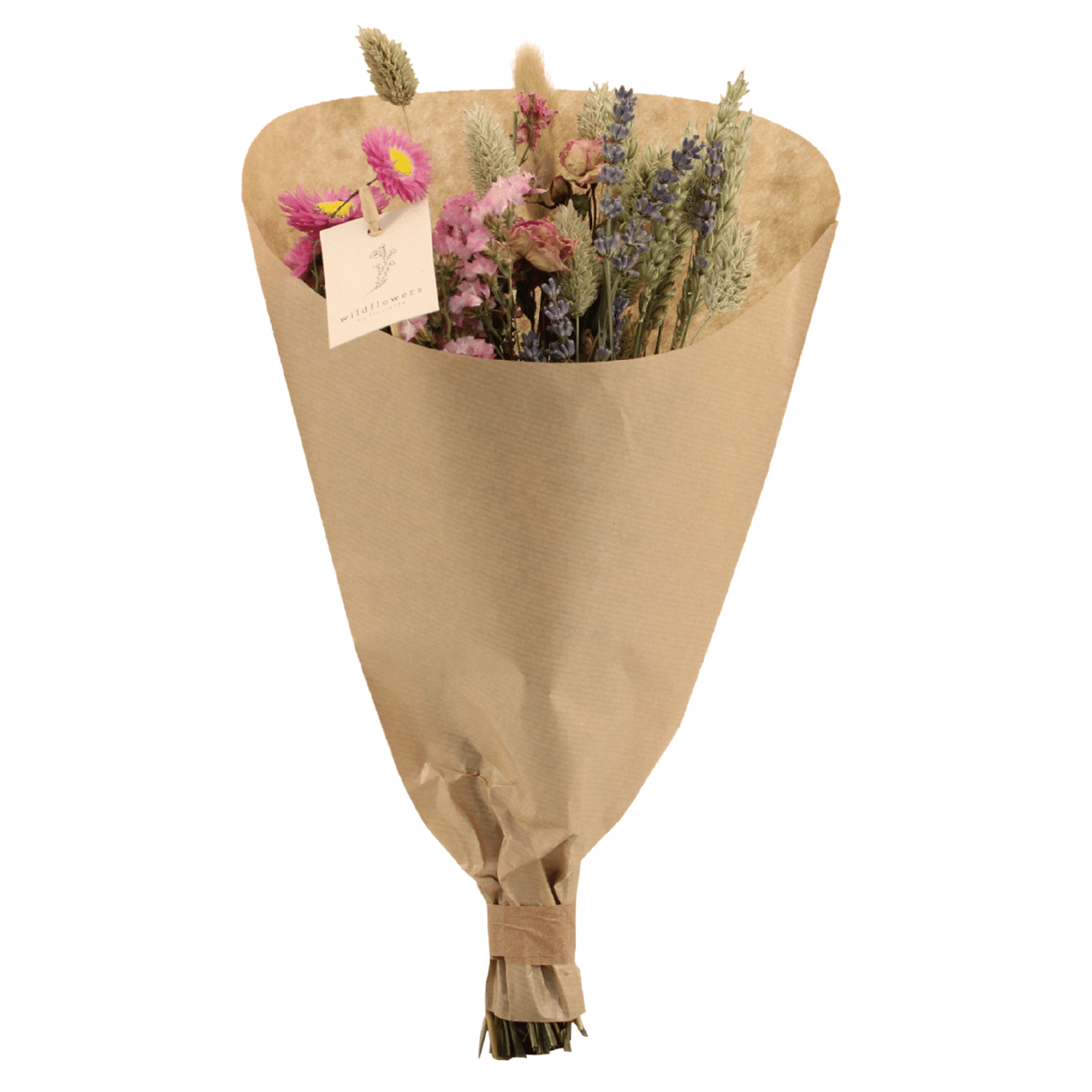 Trockenblumen Feldblumenstrauß Rosa - Ø15cm - ↕35cm