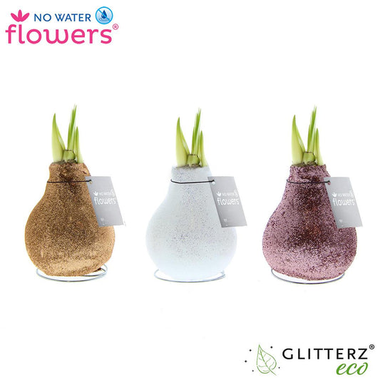 No Water Flowers Glitterz Charm Mix - 3 Stücke - Ø7 cm - ↕15 cm