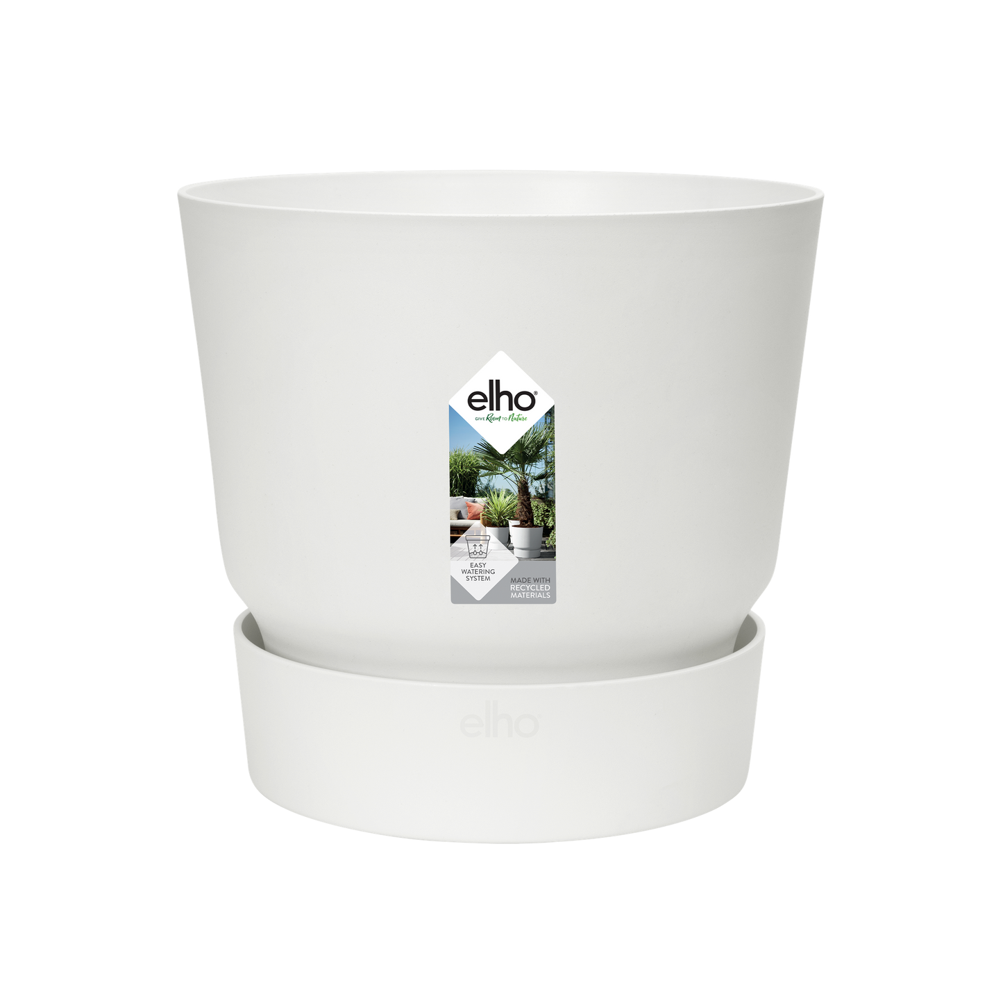 Elho Greenville Pflanztopf Weiß – 18 cm, Innen & Außen